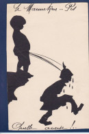 CPA Manneken Pis Kaiser Allemagne Germany Caricature Satirique Silhouette Découpée écrite - Monumenti, Edifici