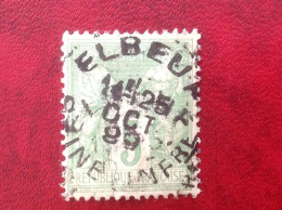 Sage N/B  N° 106 5c Vert Jaune Obl ELBEUF - 1898-1900 Sage (Tipo III)