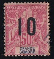 Grande Comore N°28A - Variété Chiffres Espacés - Oblitéré - Aminci - Used Stamps