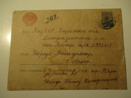 1951 RUSSIA USSR ESTONIA POSTAL STATIONERY TO GULAG CAMP IN KAZAKHSTAN DZHEZKAZKAN  ,  2-9 - Brieven En Documenten