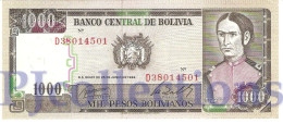 BOLIVIA 1000 BOLIVANOS 1982 PICK 167a UNC - Bolivia