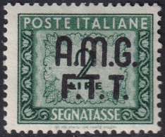 Trieste Zone A 1947 Sc J2 Sa S6f Postage Due MNH** Variety Overprint Offset (decalco) On Gum - Segnatasse