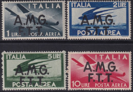 Trieste Zone A 1947 Sc C1-4 Sa A1-4 Air Post Partial Set MH* Disturbed Gum - Correo Aéreo