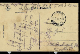 Carte-vue ( Ypres : Hôtel Des Postes) En Franchise  Obl. 19/05/1915+ Obl  Violet  Militaire - Esercito