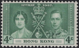 Hong Kong 1937 MNH Sc 151 4c KGVI Coronation Variety - Neufs