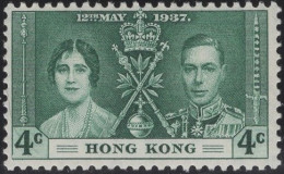 Hong Kong 1937 MNH Sc 151 4c KGVI Coronation Variety - Ongebruikt