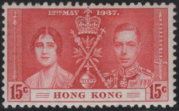 Hong Kong 1937 MH Sc 152 15c KGVI Coronation - Neufs