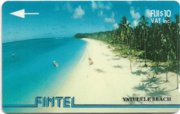 Fiji - FINTEL - Vatulele Beach - 4CWFA - 1993, 10$, 8.500ex, Used - Fiji