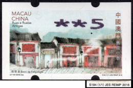 2016 China Macau ATM Stamps Old Streets And Alleys REPRINT 2016 / MNH / Nagler Automatenmarken Automatici Etiquetas - Distribuidores