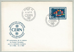 Schweiz / Helvetia 1967, Sonderumschlag Organisation Européenne Pour La Recherche Nucléaire CERN Genève - Atoom