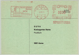 Schweiz / Helvetia 1971, Briefausschnitt EMA NOK Baden - Aarau, Atomkraftwerk Beznau/Réacteur Nucléaire/Atomic Reactor - Atomo