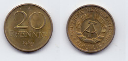 Germany DDR 20 Pfennig 1989 A - 20 Pfennig