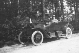 Photo Grande Guerre Format 13/18 Tirage Contemporain Argentique, Voiture Officiers. - Guerra, Militari