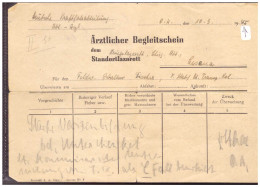 Dt- Reich (020342) Ärztlicher Begleitschein Kruegslazarett Vom 10.3.1945!! Recht Spät - Documents