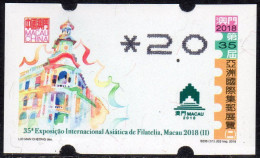 2018 China Macau ATM Stamps MACAU 2018 / MNH / Newvision Automatenmarken Etiquetas Automatici Distributeur - Automatenmarken