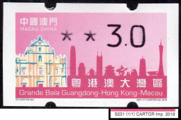 2019 China Macau ATM Stamps Greater Bay Area / MNH / Klussendorf Automatenmarken Automatici Etiquetas Distributeur - Distributori