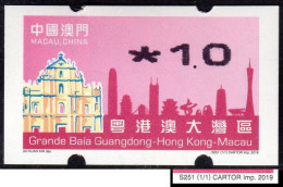 2019 China Macau ATM Stamps Greater Bay Area / MNH / Nagler Automatenmarken Automatici Etiquetas Distributeur - Distributori