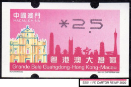 2020 China Macau ATM Stamps Greater Bay Area REPRINT 2020 / MNH / Newvision Automatenmarken Automatici Etiquetas - Distribuidores