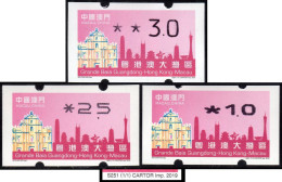 2019 China Macau ATM Stamps Greater Bay Area / MNH / Alle Drei Typen Klussendorf Nagler Newvision Automatenmarken - Automaten