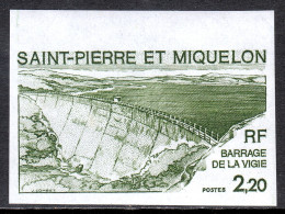 St. Pierre And Miquelon - Scott #450 - MNH - Imperf Color Trial - SCV $9.50 - Imperforates, Proofs & Errors