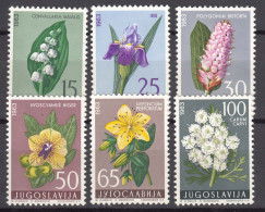 Yugoslavia Republic 1963 Flowers Mi#1034-1039 Mint Never Hinged - Unused Stamps