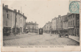 CPA  Brignais  (69)   La Station Du Tramway Devant L'hôtel Du Parc Place Des Terreaux Cafés Coiffeur ...   BF 8 - Brignais