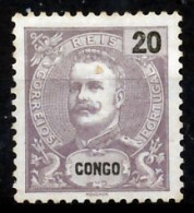 !										■■■■■ds■■ Congo 1898 AF#18 (*) King Carlos Mouchon 20 Réis (x2772) - Congo Portoghese