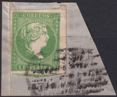 1857-402 CUBA ANTILLAS ESPAÑA SPAIN PUERTO RICO 1857 1r POSTAL FORGUERY  GRAUS TIPO II FALSO POSTAL. - Prephilately