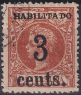 1899-662 CUBA US OCCUPATION 1899 3c S 1ml FIRST ISSUE PUERTO PRINCIPE. SMALL “3” DANGEROUS PHILATELIC FORGUERY FALSO. - Usati