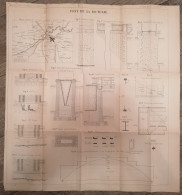 1893 Vers AVRANCHES (50) PONT De La BICTERIE Sur La SEE Grand Plan Technique - Travaux Publics