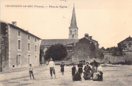 FRANCE - 86 - CHAMPIGNY LE SEC - Place De L'église - Carte Postale Ancienne - Altri & Non Classificati