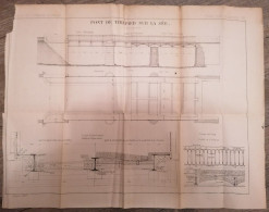 1894 TIREPIED (50) PONT De TIREPIED Sur La SEE Grand Plan Technique - Obras Públicas