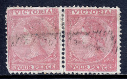 Victoria - Scott #115 - Used - Pair - See Description - SCV $23 - Used Stamps