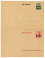 Belgium, German Occupation WWI Era 2 Mint Overprinted 5pf. & 10pf. Germania Postal Cards - German Occupation