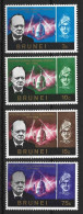 BRUNEI....QUEEN ELIZABETH II...(1952-1922..)...." 1965..".....CHURCHILL SET OF 4.........(CAT.VAL...£7....)......MH.... - Brunei (...-1984)