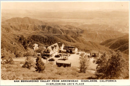 California San Bernardino Valley From Arrowhead Highlands Overlooking Lee's Place 1937 Real Photo - San Bernardino