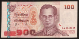 100 Baht Serie 15 First Sign. 76 First Prefix 0A 9035068 Thailand 2005 UNC - Thailand