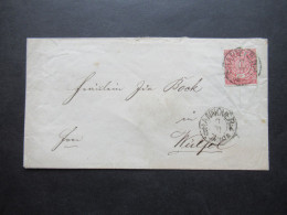 AD NDP Um 1868 Mi Nr.4 EF Stempel K2 Hannover Und K2 Hannover BK Nachts Nach Wülfel Rücks. Lacksiegel Mit Schild /Wappen - Covers & Documents