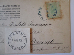 Roumanie Carte Postale Cachet Rare:Frasinet Gara 1903/Romanian Postcard With Rare Postmark 1903:Frasinet Gara - Covers & Documents