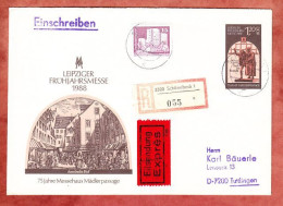 U 7 Maedlerpassage Leipzig + ZF, Einschreiben, Expres, Schoenebeck Nach Tuttlingen 1988 (16392) - Umschläge - Gebraucht