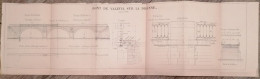 1892 VALEUIL (24) Pont De VALEUIL Sur La DRONNE Grand Plan Technique - Travaux Publics