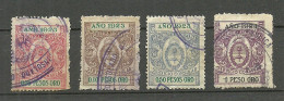 ARGENTINA Argentinien 1923 - 4 Consular Tax Stamps O Servicio Consular - Dienstmarken
