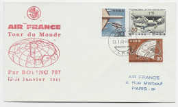 JAPAN LETTRE COVER AIR MAIL AIR FRANCE TOUR DU MONDE BOEING 707 TOKYO 13.1.1961 TO PARIS - Storia Postale