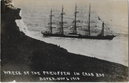 Royaume Uni  -  Dover -  -  Carte Photo  Bateau -  Wreck Of The Preussen In Crab Bay  Dover  Novembre 1910 - Dover