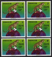 Zaire, 1974, Soccer, World Cup Germany, Football, Sports, Leopard, MNH, Michel 484-489 - Ungebraucht