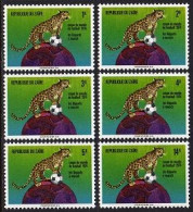 Zaire, 1974, Soccer, World Cup Germany, Football, Sports, Leopard, MNH, Michel 484-489 - Unused Stamps