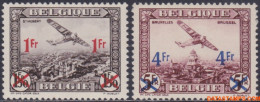 België 1935 - Mi:399/400, Yv:PA 6/7, OBP:PA 6/7, Airmail Stamps - XX - Breeder F VII Supplement Values - Ungebraucht