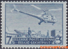 België 1950 - Mi:873, Yv:PA 25, OBP:PA 25, Airmail Stamps - XX - Mail Transport Helicopter - Postfris