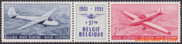 België 1951 - Mi:902/903, Yv:PA 27A, OBP:PA 26/27, Airmail Stamps - XX - Aero Club Glider - Postfris