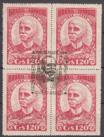 Brazil Brasil 1949 Mi#748 Piece Of 4, Nice Cancel - Used Stamps